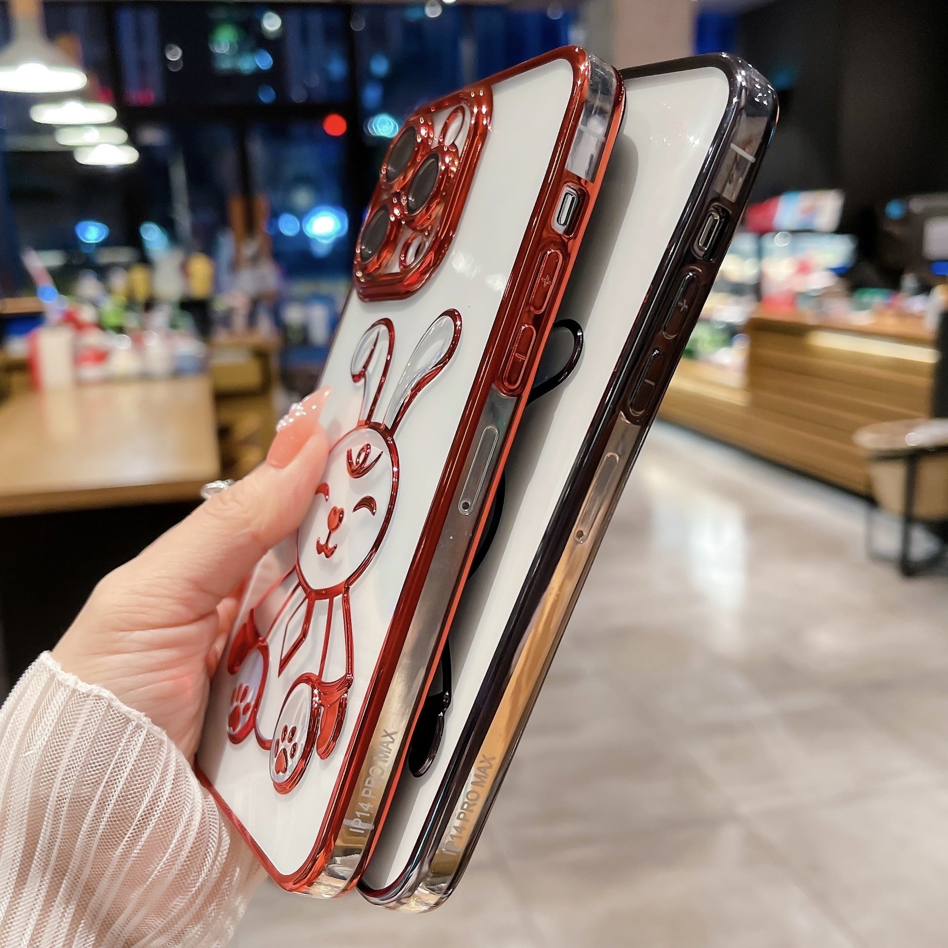Pro iPhone 13 Pro 6,1 palcový králičí design TPU pouzdro Transparentní galvanický kryt telefonu s fólií na čočky Pro iPhone 13 Pro 6,1 palcový králičí design TPU pouzdro Transparentní galvanický kryt telefonu s fólií na čočky